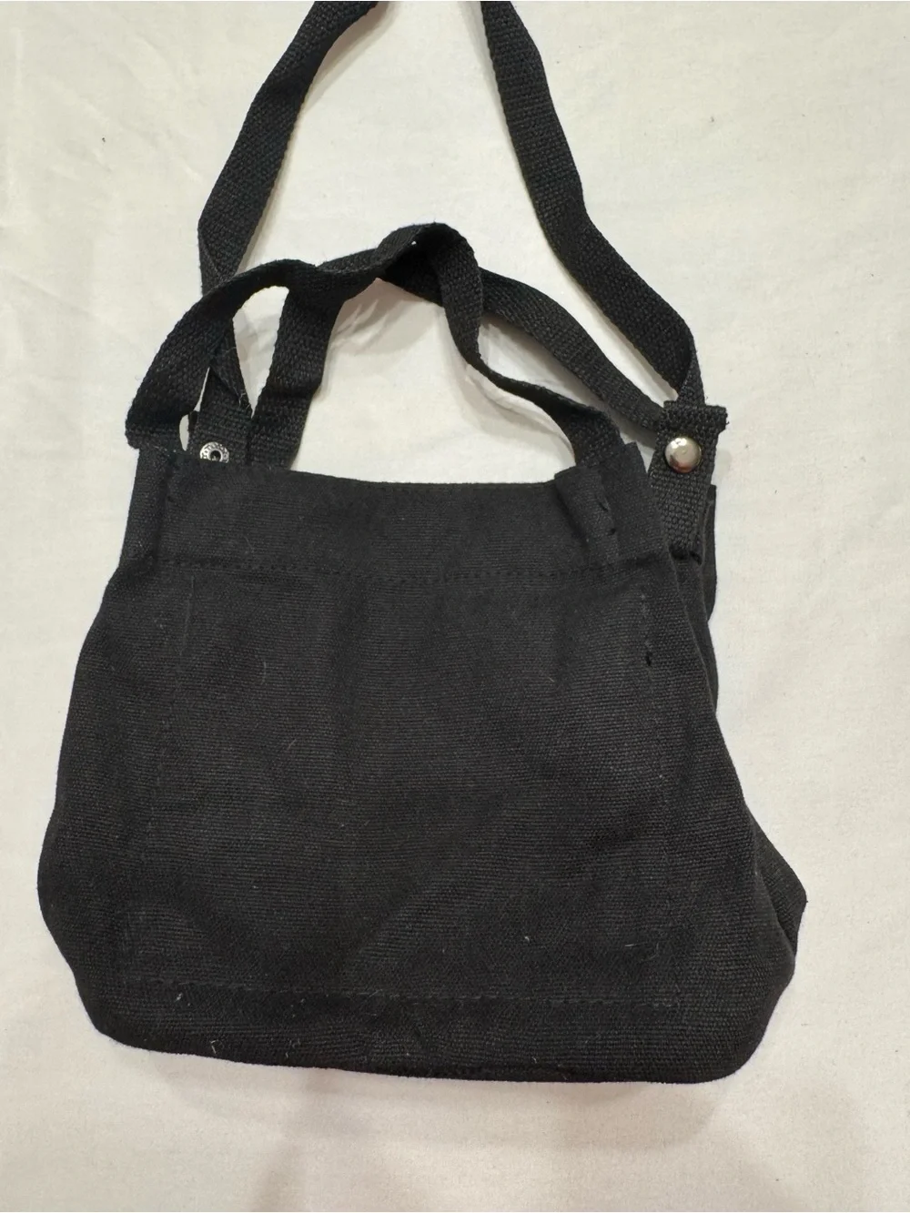 Black Canvas Crossbody Travel Bag